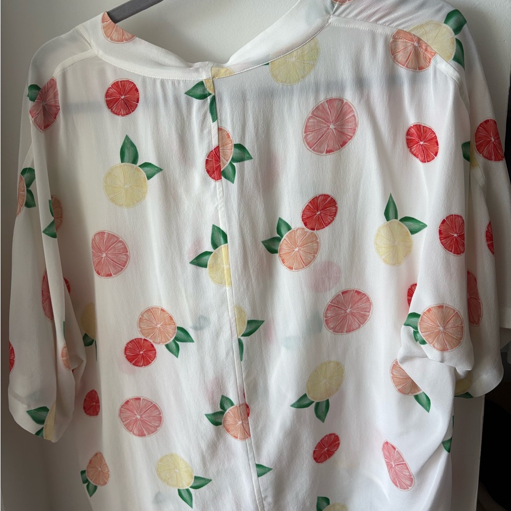 Silk Rails Citrus Print Button Down Shirt - Picture 5 of 5